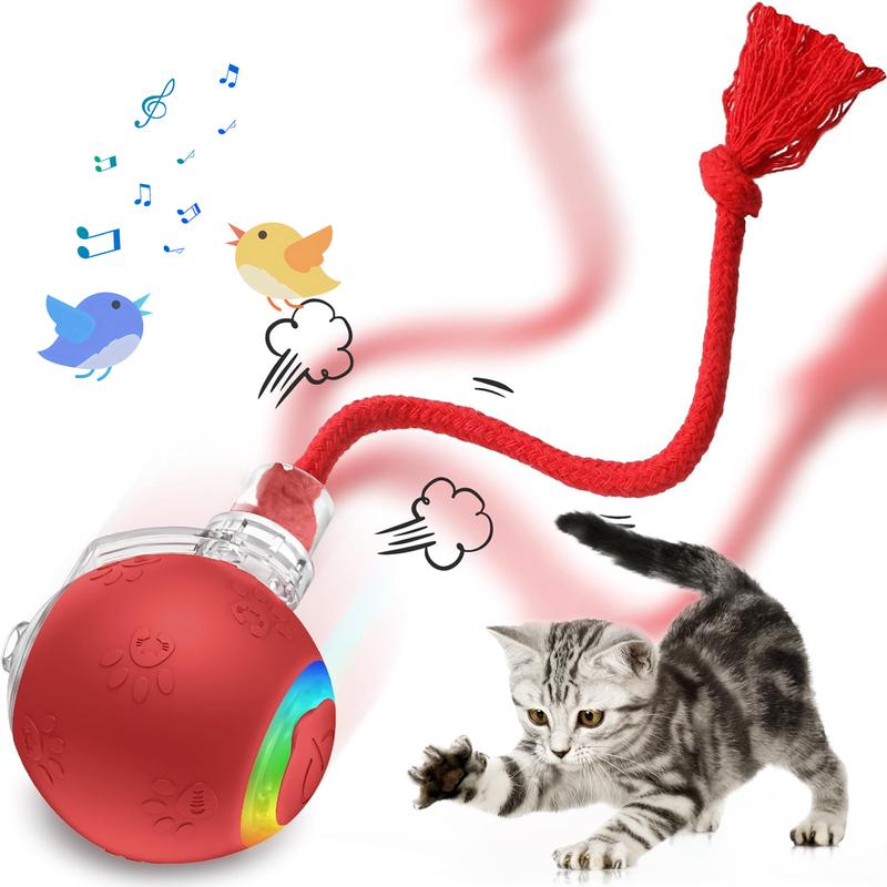 Cat&Dog Toy - Interactive USB Rechargeable Ball Toy on Rug with Bird Chirping, Anti-Depression Fun Gift for Cats & Dogs