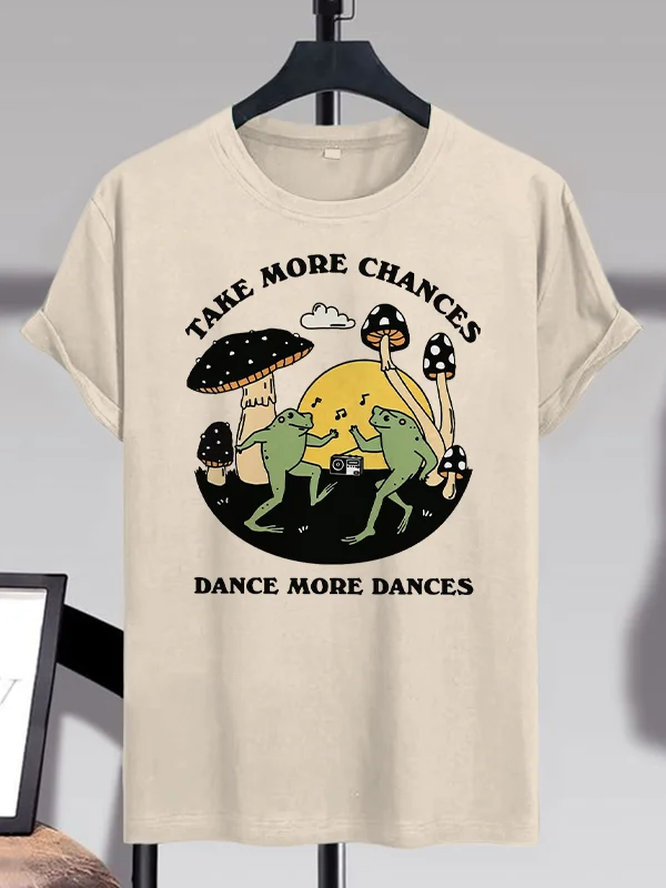 <💯Cotton>Men's Retro Dancing Frog Print Cotton Casual T-Shirt