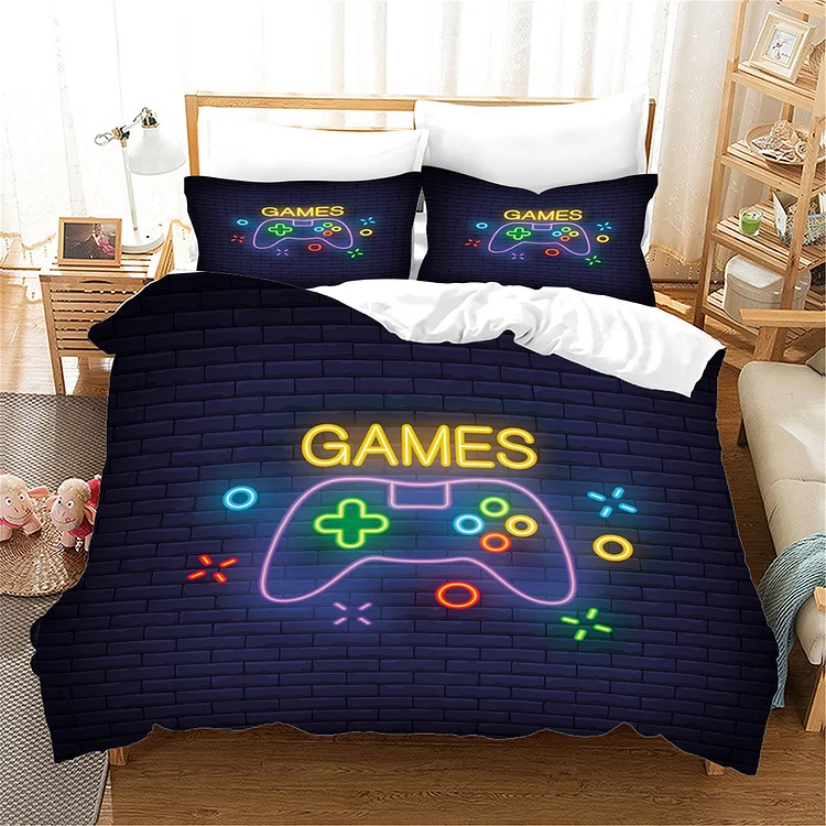 King Bed Room Set Queen Bedding Sets 004 Game Bedding Set With Pillow Cases[personalized name blankets][custom name blankets]