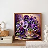 Diamond Painting-DIY Full Round Drill Violet Flowers（40*40CM)