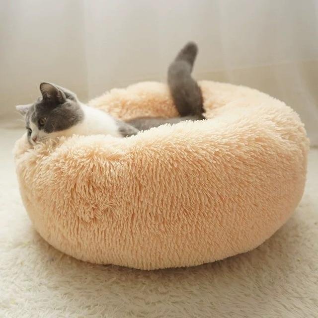 warm fleece dog bed round pet lounger cushion for small medium large dogs cat winter dog kennel puppy mat pet bed