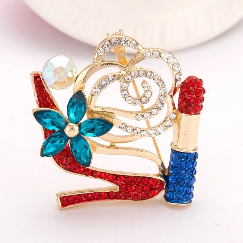 Princess Glam Cute Gem Colorful Shoe Artificial Gemstones Alloy Metal Plating Diamond Artificial Rhinestones Diamond Women’S Girl’S Brooches