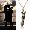 💕Collier pendentif et boucles d'oreilles pour couple &eacute;treignant