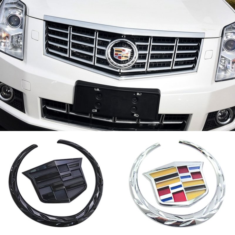 Cadillac Rear Trunk Boot Front Head Grille Badge ABS Chrome Emblem For SRX ATS XTS voiturehub dxncar