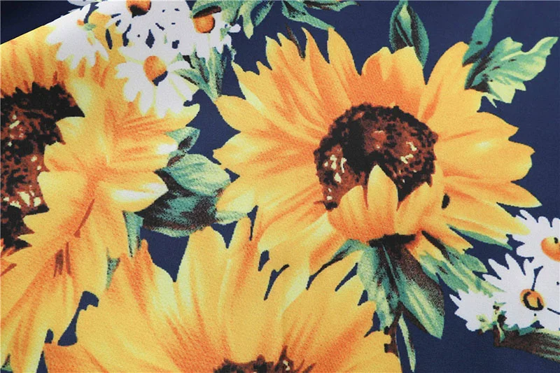 Churchf Sexy Spaghetti Strap Swing Vintage Rockabilly Dresses Floral Summer Beach Dress Women  White Boho Sunflower Midi Dresses-Outfit Ideas