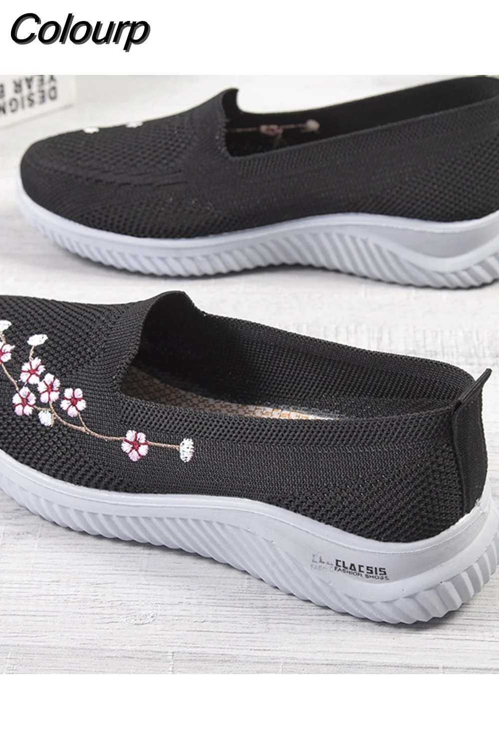 Colourp Slip-on Women Flats Shoes Fashion All-match Female Sneakers Soft Comfort Walking Shoes Lightweight Breathable