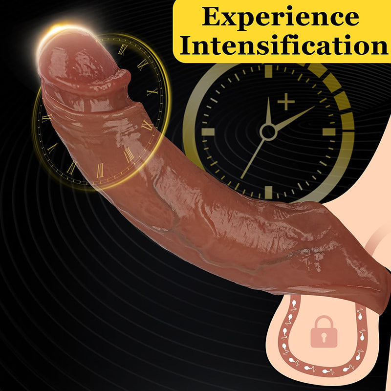 7.8" x 1.9" Real Skin Penis Sleeve with Penis Ring detail 3