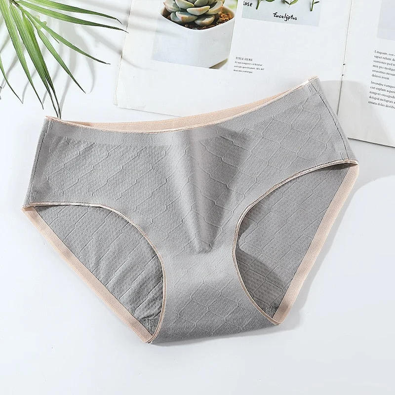 Women's Cotton Underwear Seamless Comfort Panties Sexy Solid Color Underpants Med Waist Plus Size Briefs Female Sexy Lingerie