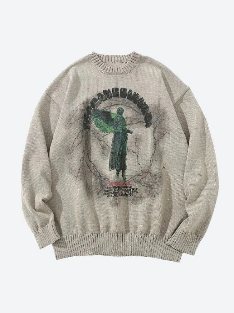 Brownm Angel Knitted Sweater