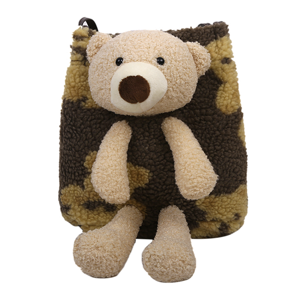 

Autumn Cute Plush Handbag Kids Cartoon Bear Doll Shoulder Bag Satchel, Brown, 501 Original