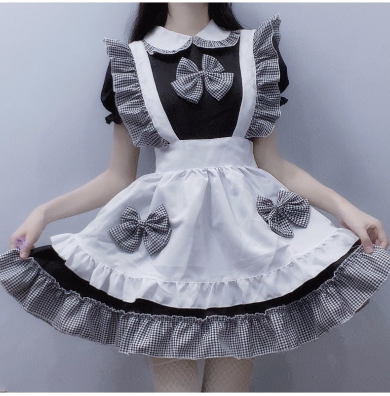 Women Maid Uniform Lolita Dresses Halloween Costume-elleschic