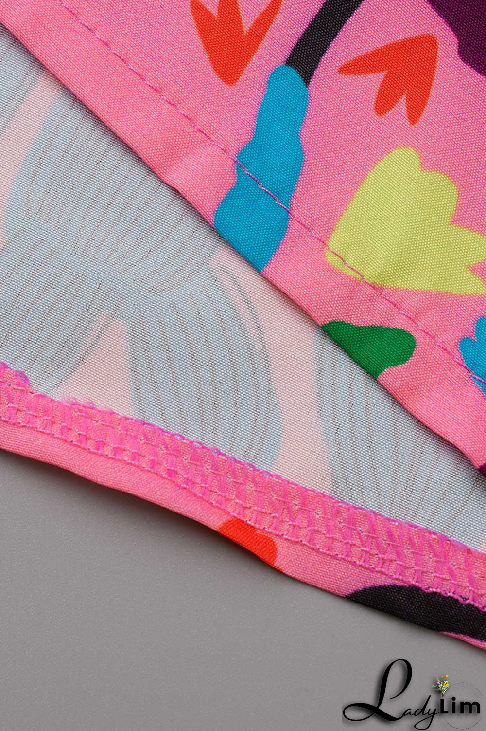 Rose Red Casual Print Draw String O Neck Cake Skirt Dresses