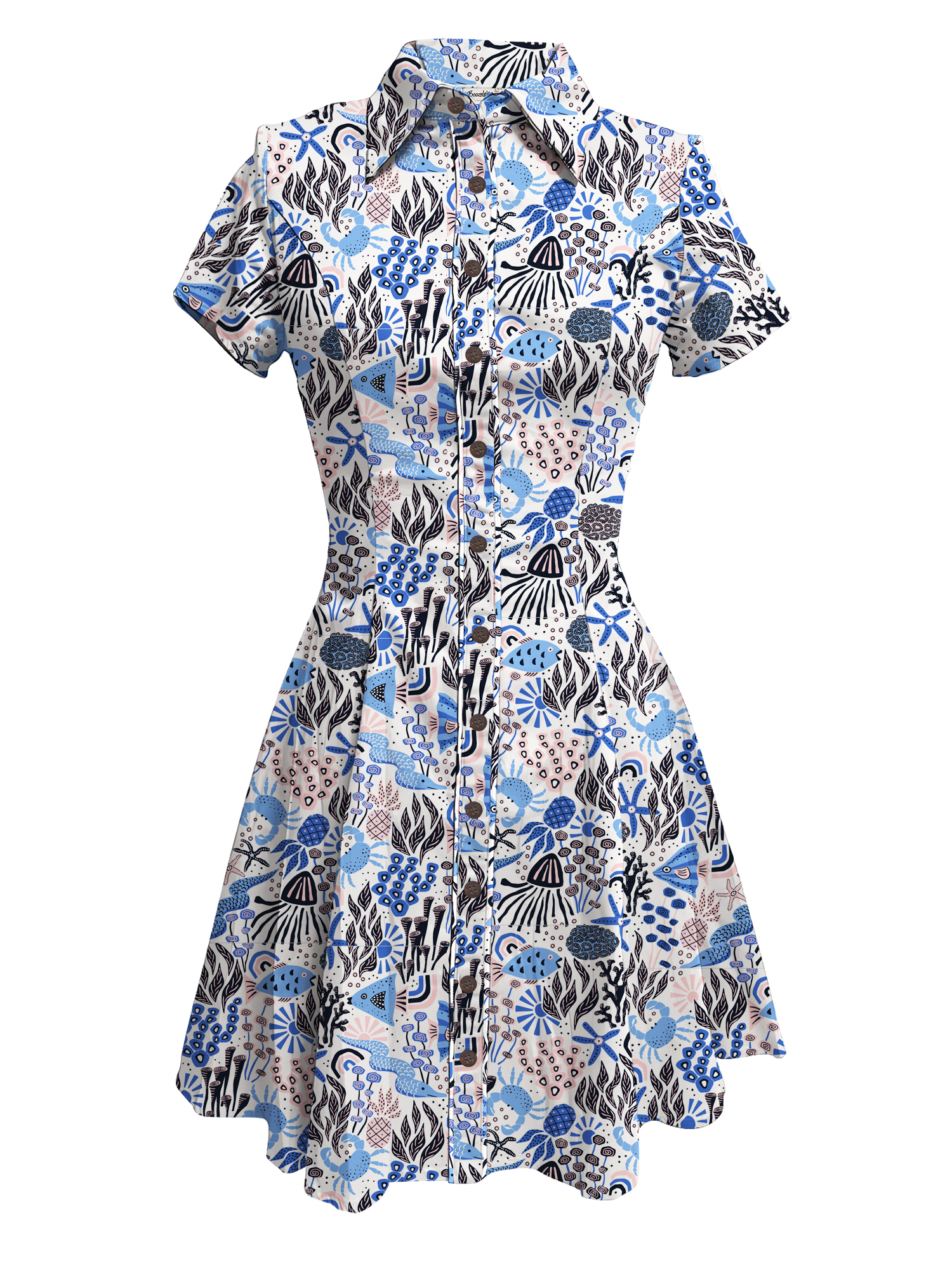 [Vivian Hasenclever X Boozelele]Starfish Fish Coral Paradise- 100% Cotton Dress