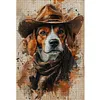 Cowboy Dog 11CT 3 Strands DIY Counted Cross Stitch Kit Large Size 40x60cm Cross Stitch Patterns Arts Craft Kits for Beginners Adults Home Decor