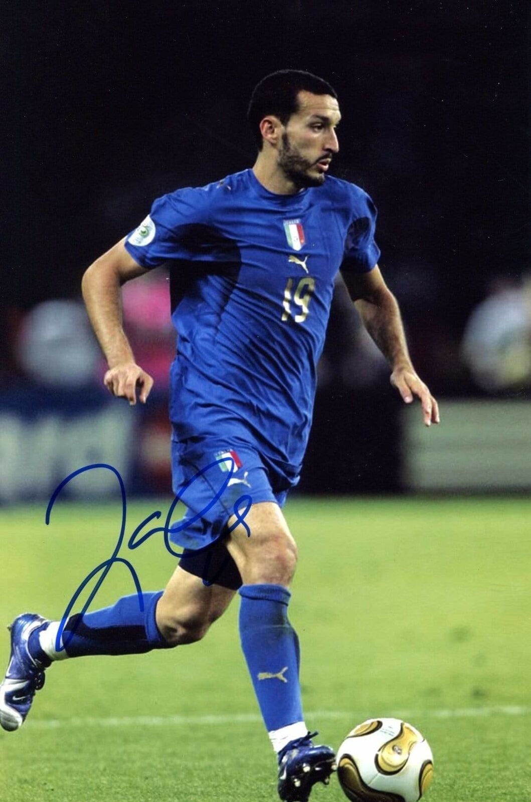 SOCCER Gianluca Zambrotta ITALY NATIONAL SOCCER TEAM autograph, IP signed Photo Poster painting