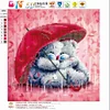 Umbrella  bear - round drill diamond painting - 30*30cm