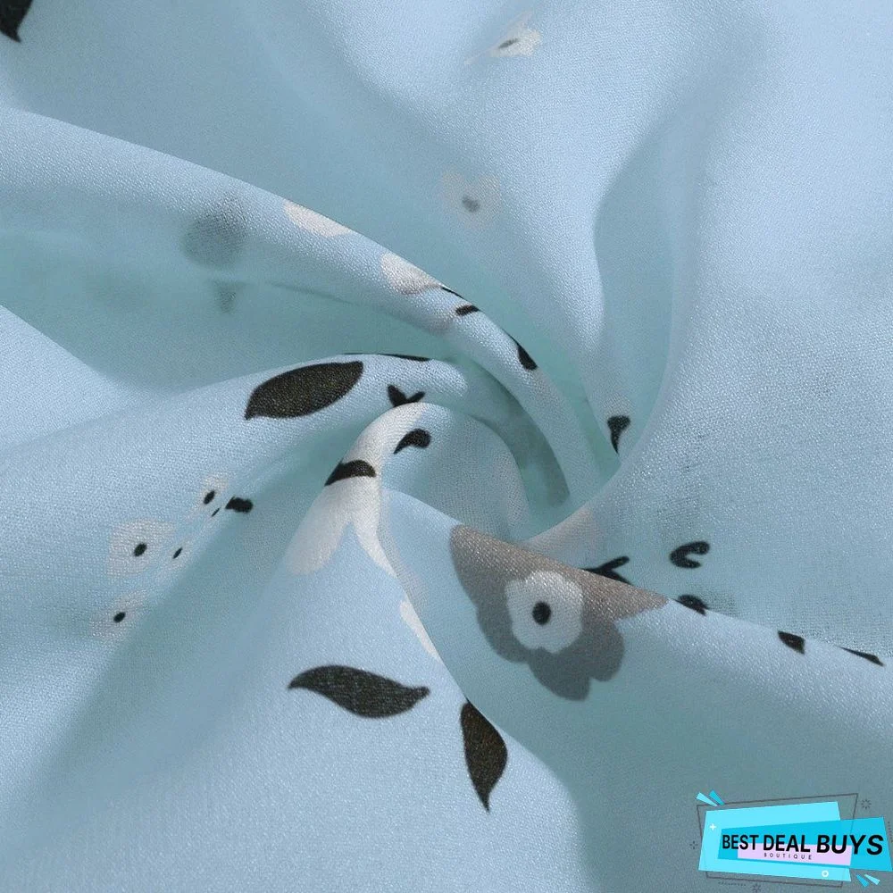 Women Floral Print Long Sleeve Turn Down Collar Blouse Shirts Plus Size