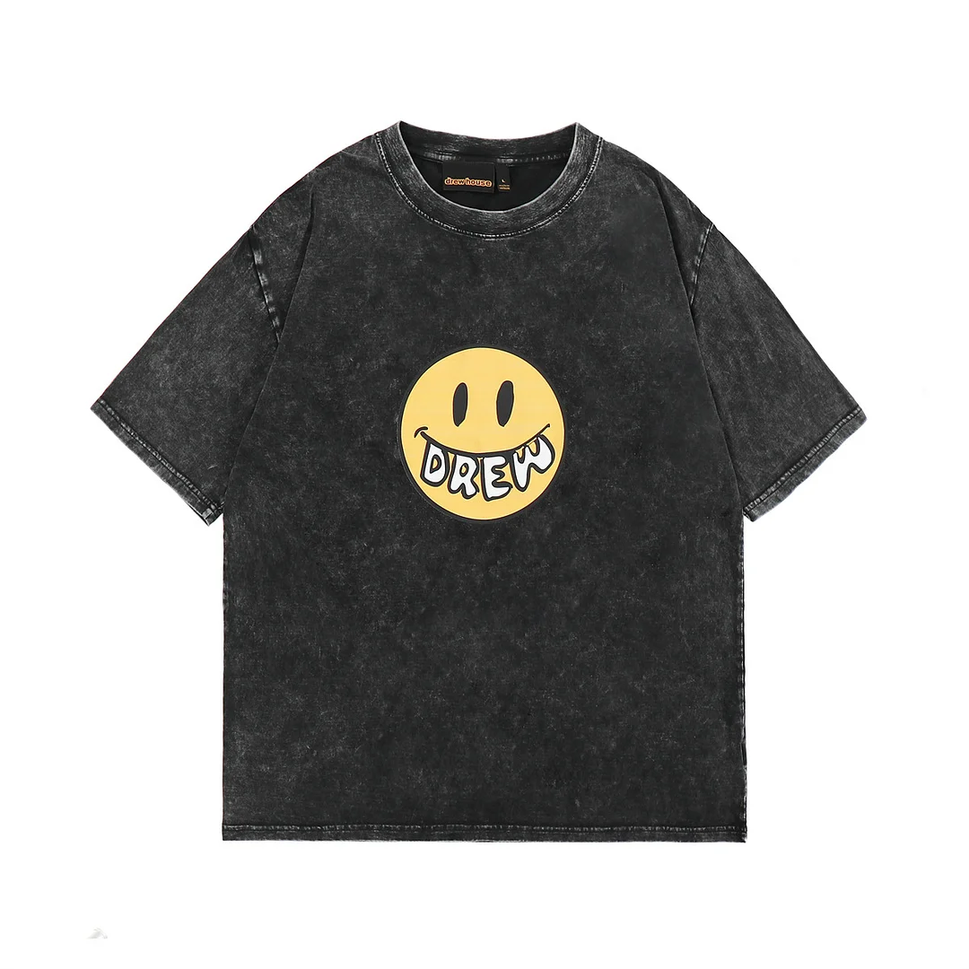DREW HOUSE LIVE Smiling Face Short Sleeve Loose Couple T-Shirt
