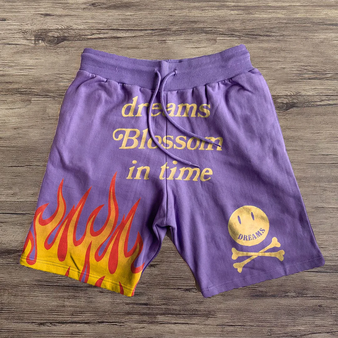 Fashion retro personality print shorts