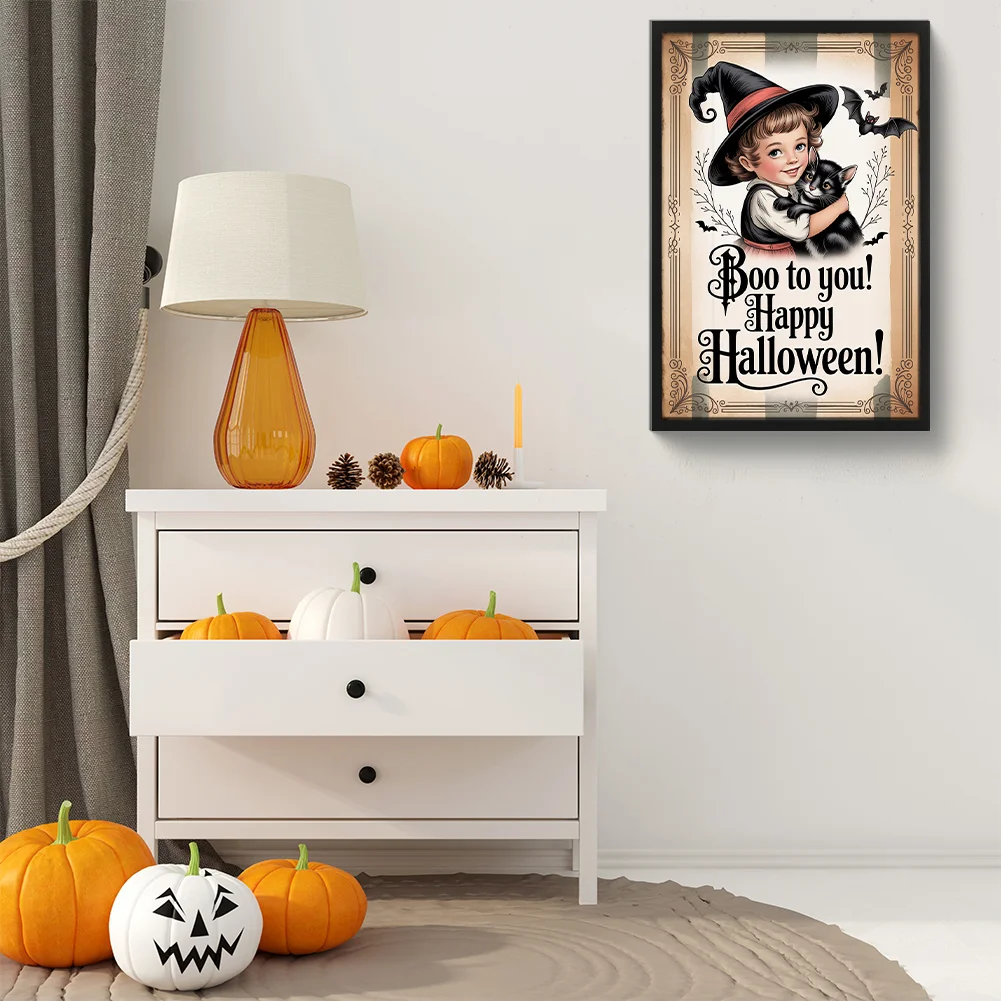 Diamond Painting - Full Round Drill - Halloween Witch(Canvas|30*45cm)