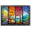(Stamped/Counted) Four Seasons - 11CT Cross Stitch 60*40CM(glass painting cross stitch)(Big Size)