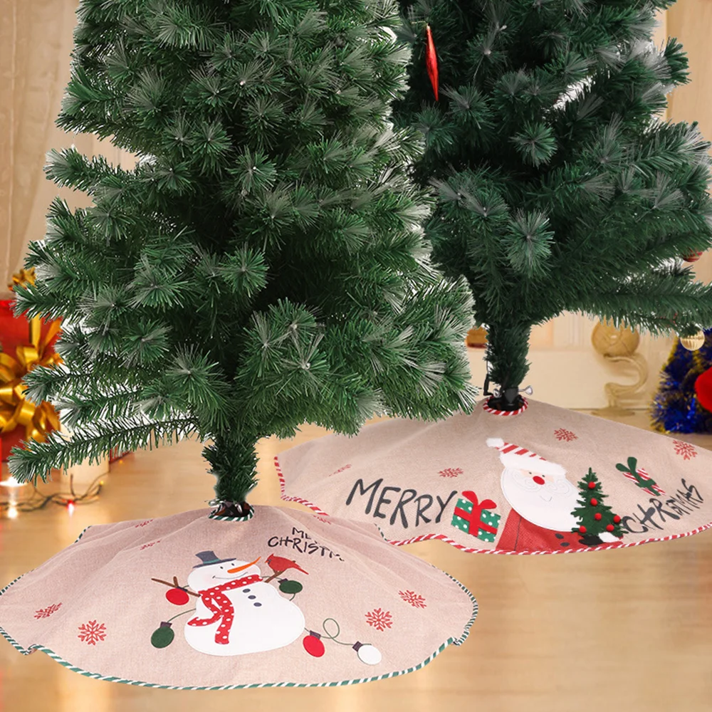 New linen snowman old man tree skirt tree bottom decoration