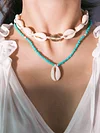 Personalized Ethnic Beaded Shell Double Layer Set Necklace