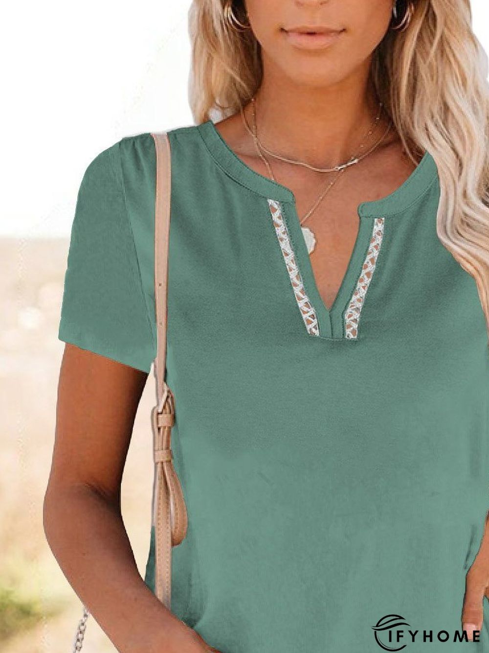 Cotton-Blend Casual Short Sleeve T-shirt | IFYHOME