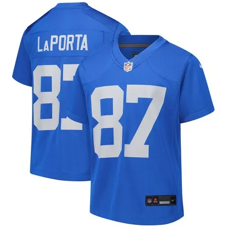 Youth Detroit Lions #87 Sam LaPorta  Blue Alternate Game Jersey