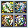 Combo Kit（4PCS)-Diamond Painting-DIY DIY Full Round Drill Hummingbird Stain Glass (30*30CM)