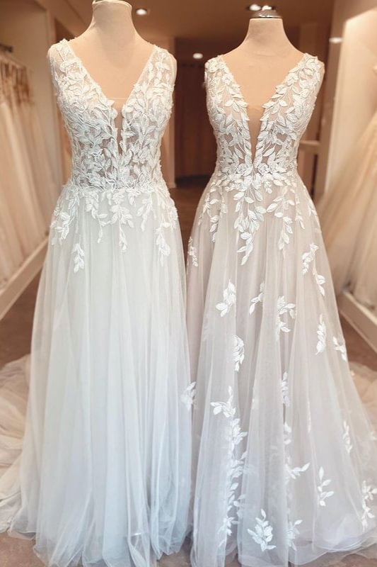 Vintage Sweetheart Open Back Ruffles A-Line Wedding Dress With Appliques Lace | Ballbellas Ballbellas