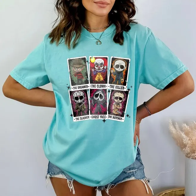 Comfort Colors&reg; Retro Halloween Characters Tarot Card shirt