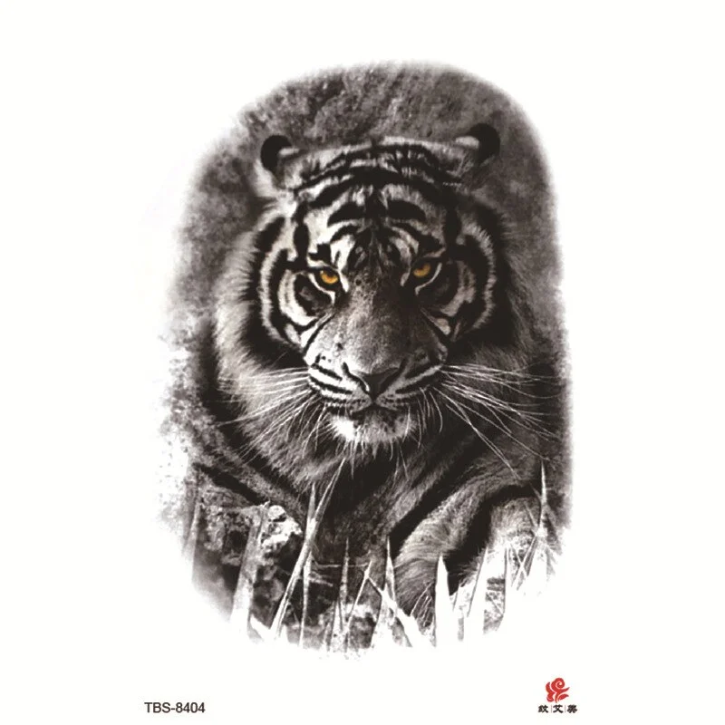Sdrawing Temporary Tattoo Sticker Forest Lion Tiger Flash Tattoos Women Skeleton Skull Bodi Art Arm Fake Tatoo Men Body Woman