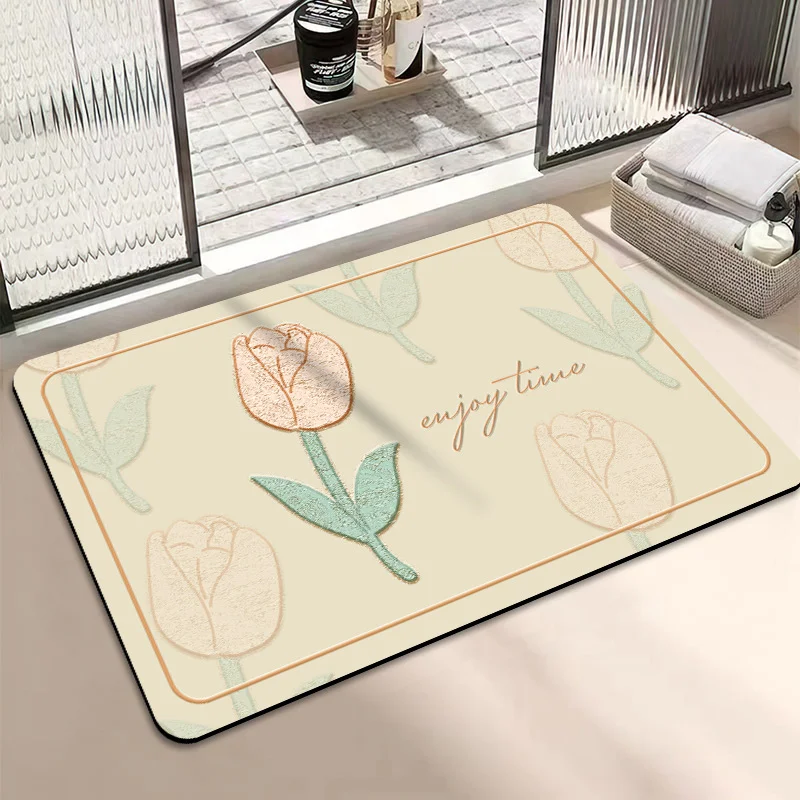 Athvotar Pure And Fresh Household Toilet Door Carpet Toilet Water Suction Fast Dry Anti-Slip Foot Mat Bathroom Soft Diatom Mud Floor Mat