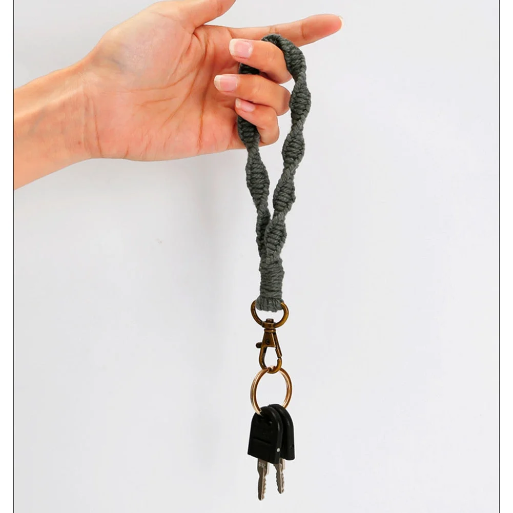 Dvacaman INS Macrame Twisted Keychain For Women Boho Handmade Key Holder Keyring Macrame Bag Charm Anti-lost Jewelry Accessories