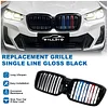 BILLDIO G01 G02 Grill - Black Kidney Grille Compatible With 2022-IN BMW X3 G01 X4 G02 ABS Double Slat Color Grille