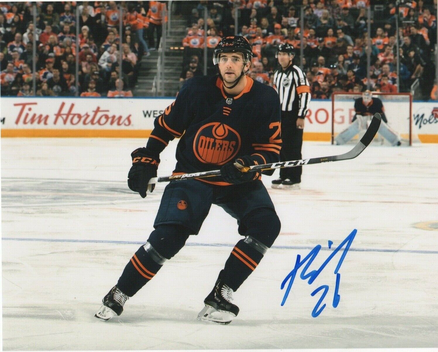 Edmonton Oilers Brandon Manning Signed Autographed 8x10 NHL Photo Poster painting COA #4