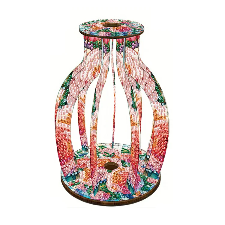 Acrylic Wood Flower DIY Diamond Painting Flower Vase for Home Office Decoration