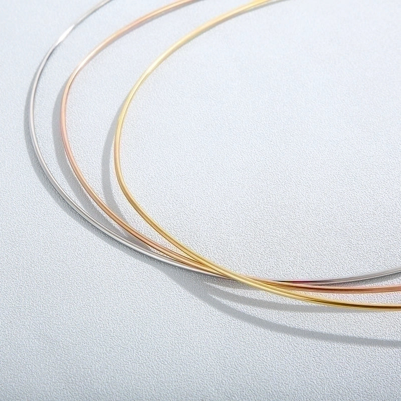 Stainless Steel 18K Gold Plated Elegant Minimalist Geometric Zircon Choker