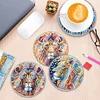 (US Local)[Upgrade]4Pcs Acrylic Special Shape Lion DIY Waterproof Diamond Painting Coaster