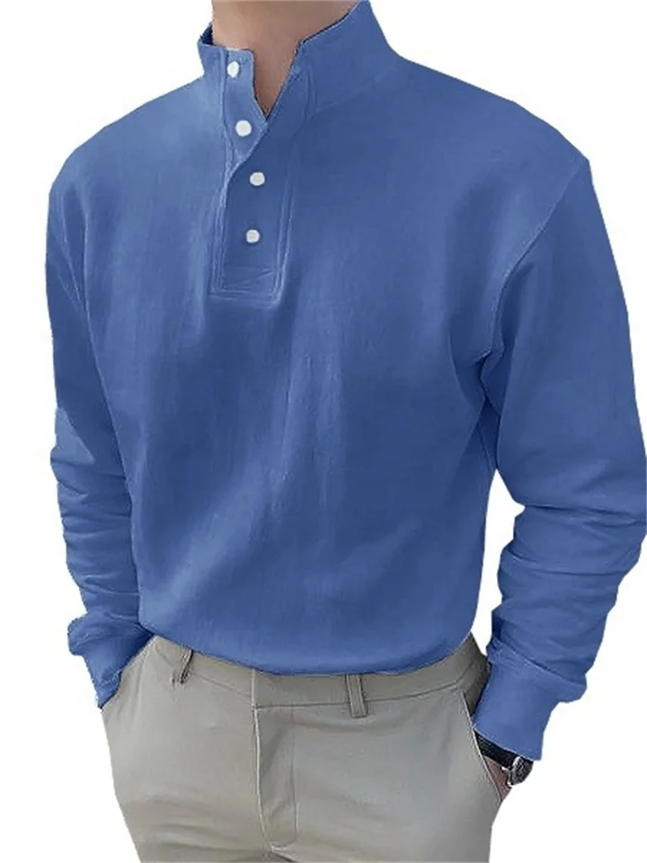 Loose Men's Solid Color Long-sleeved Shirt Plain Slit Spot Casual Shirt White Black Blue S-5XL-Cosfine