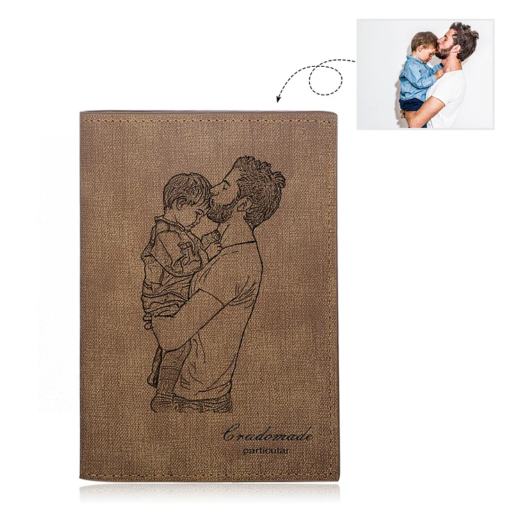 Long Style Bifold Custom Inscription Photo Engraved Wallet