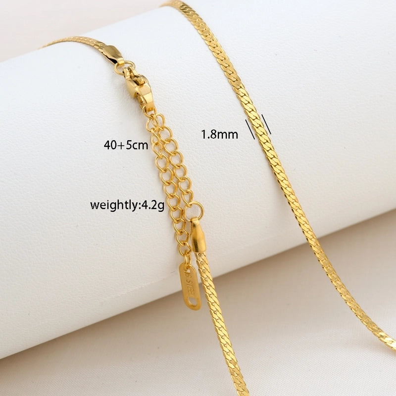 Basic Minimalist Solid Color 304 Stainless Steel 18K Gold Plated Necklace