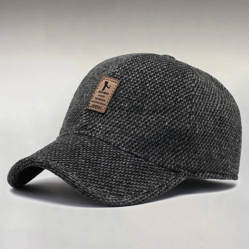 Men's Woolen Cloth Adjustable Thick Baseball Caps