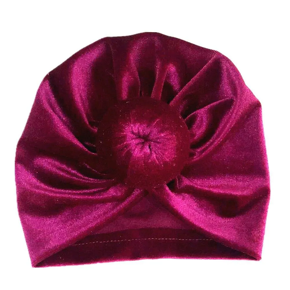 2019 Brand New Toddler Kids Baby Girls Velvet Hats Big Bow Solid Hairband Headband Stretch Turban Knot Head Wrap 17*16.5cm
