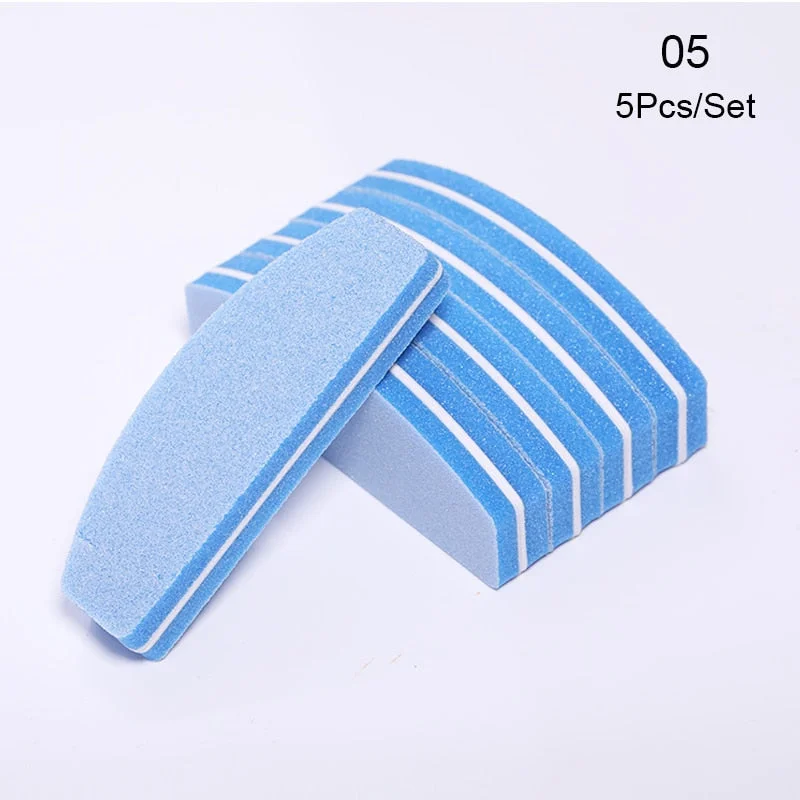 5Pcs/Set Nail File Colorful Sponge Sanding Grinding Nail Files Nail Art Tool Manicure Peicure Filing Buffer Shaping Tools Kits-Nail Inspo