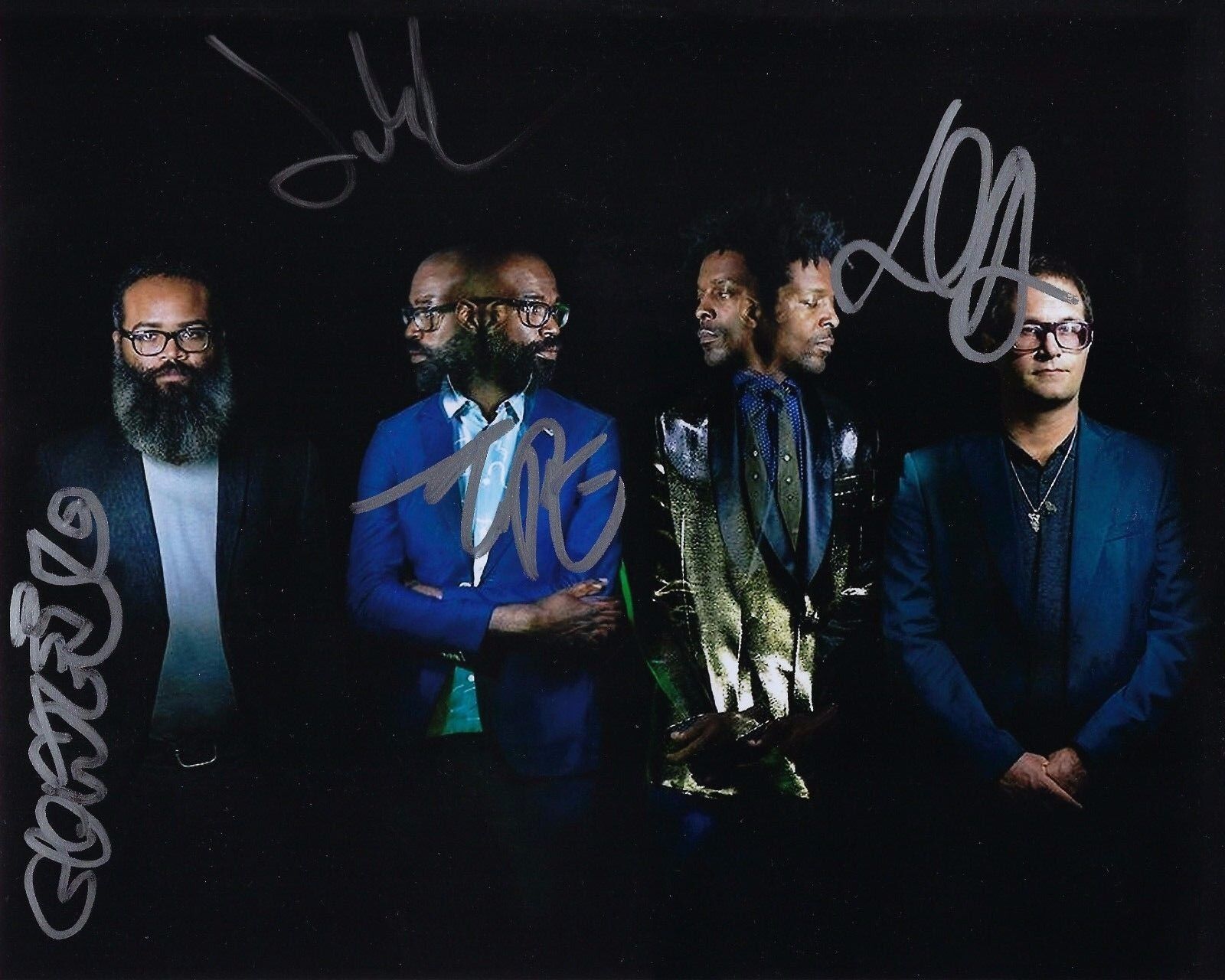 GFA Tunde Adebimpe x4 * TV ON THE RADIO * Band Signed 8x10 Photo Poster painting PROOF T4 COA