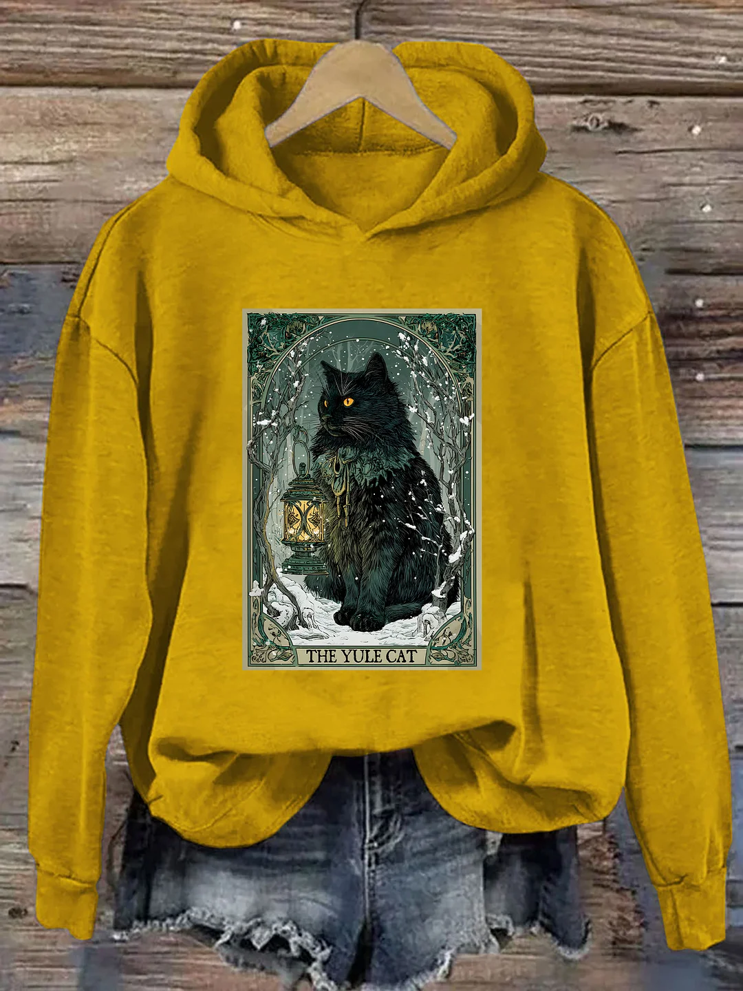 The Yule Cat Tarot Card Christmas Hoodie