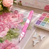 Resin Diamond Painting Point Drill Pen with 4 Various Tips Painting Arts 5D Point Drill Pen Diamonds Art Points Drills Pens for Nail Arts Rhinestone Decorations Cross-Stitch (Pink)