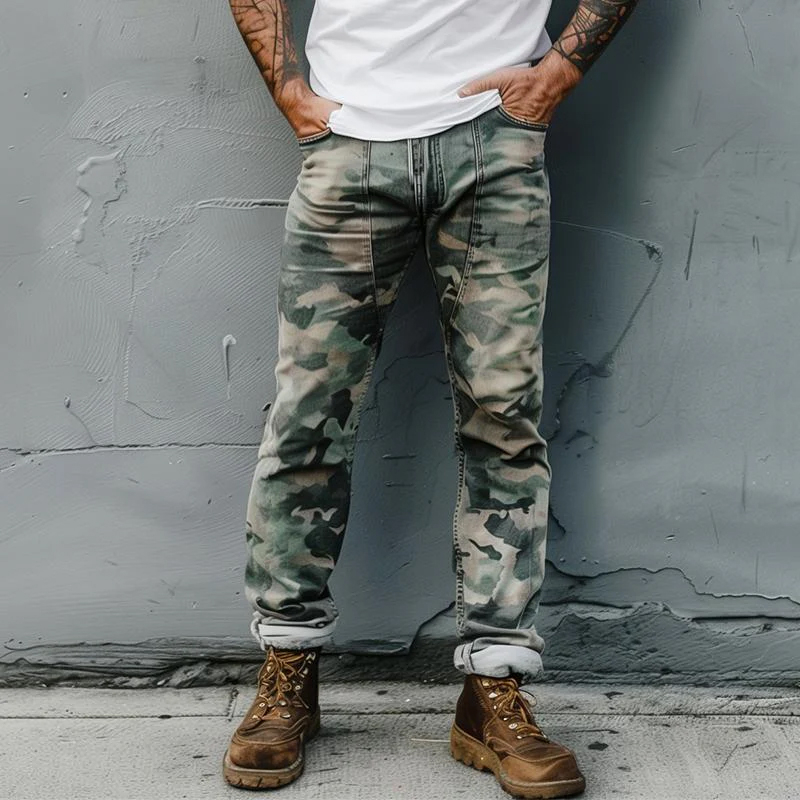 Men's Retro Casual Camouflage Work Pants